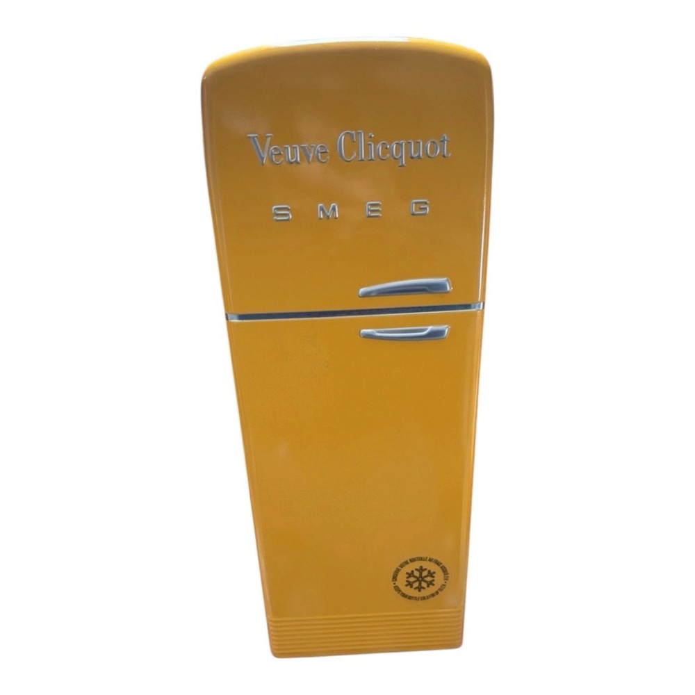 Veuve Clicquot Smeg Champagne Bottle Cooler Yellow Orange Fridge Case NO BOTTLE